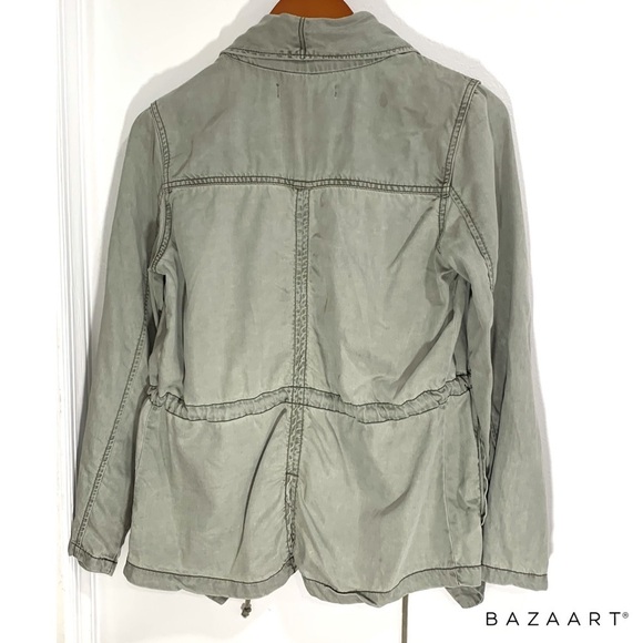 Max Jeans Drape Front Jacket in Olive Green Size M - Picture 4 of 6